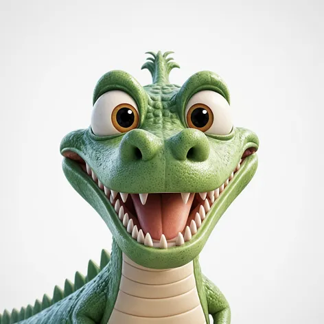 smiling crocodile on white