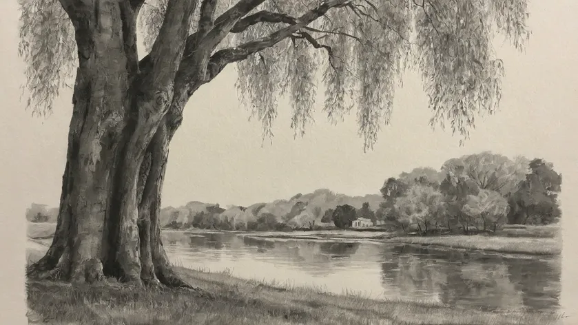 willow tree drawing