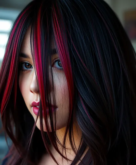 hair red highlights for