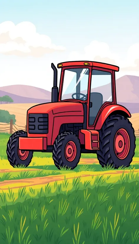 red tractor cartoon image