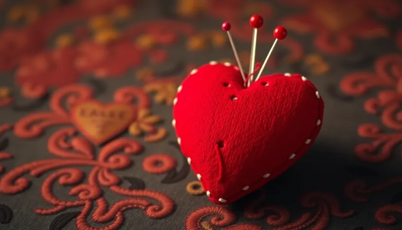 red heart pincushion