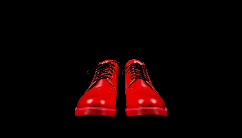 red shoes black