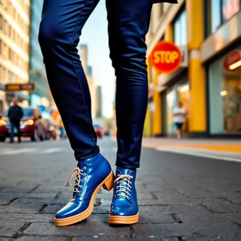 blue shoes