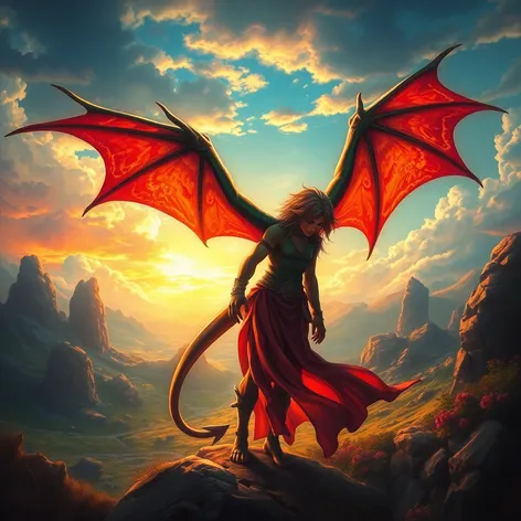 human with dragon wings