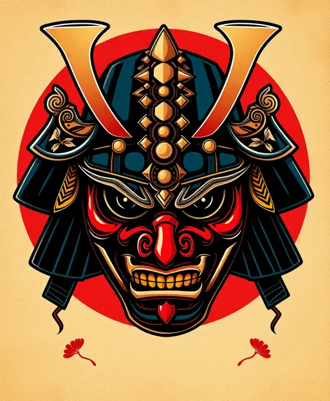 drawing samurai mask