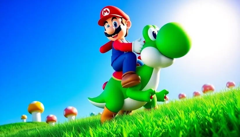 luigi riding yoshi