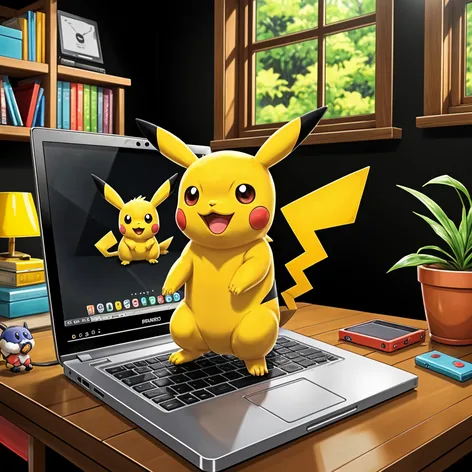 pikachu playing pokemon on