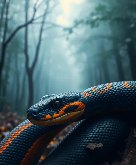 black and orange snake