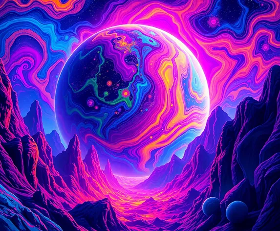 psychedelic planet vector free