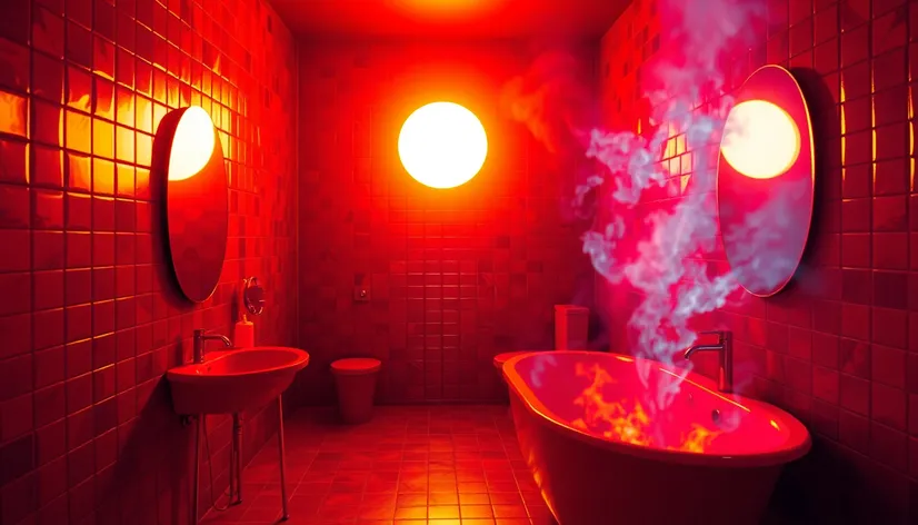 red bathroom video burning