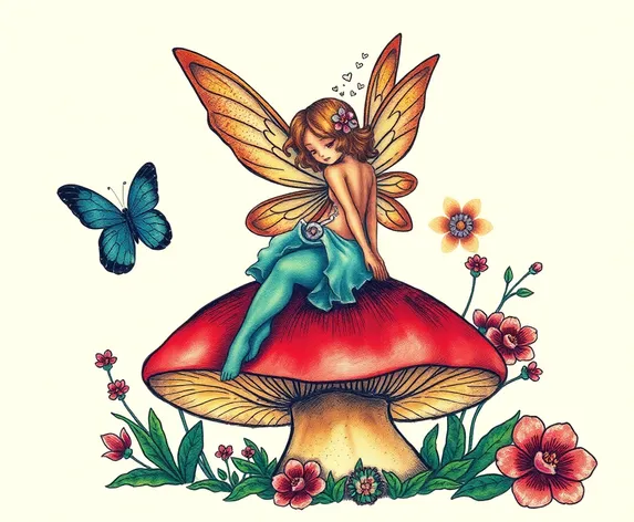 fairy sitting on mushroom