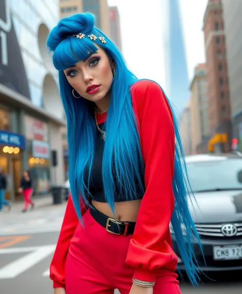 cardi b blue hair