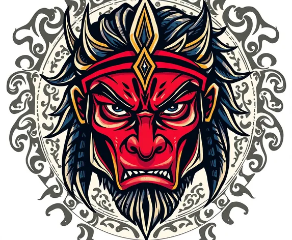 warrior face tattoo