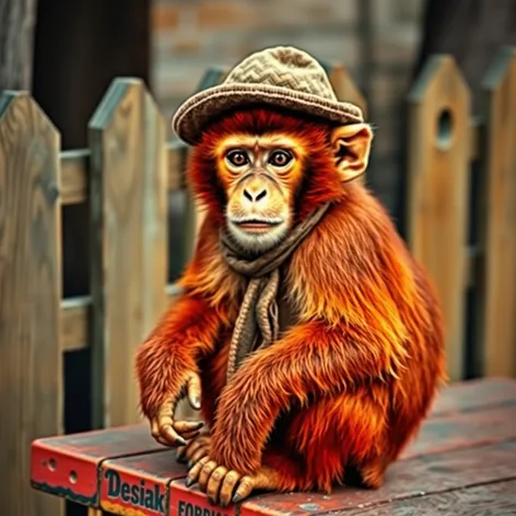 vintage russian red monkey