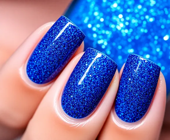 blue glitter nails