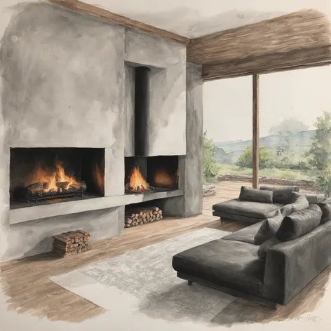 fire place drawing