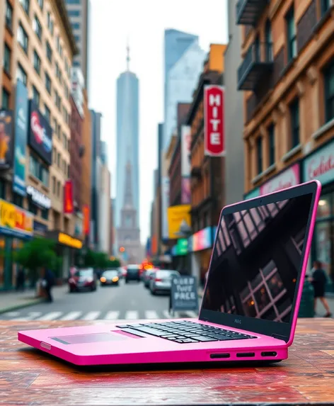 pink laptop computer