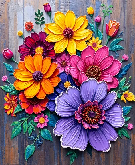 impasto flower paintings