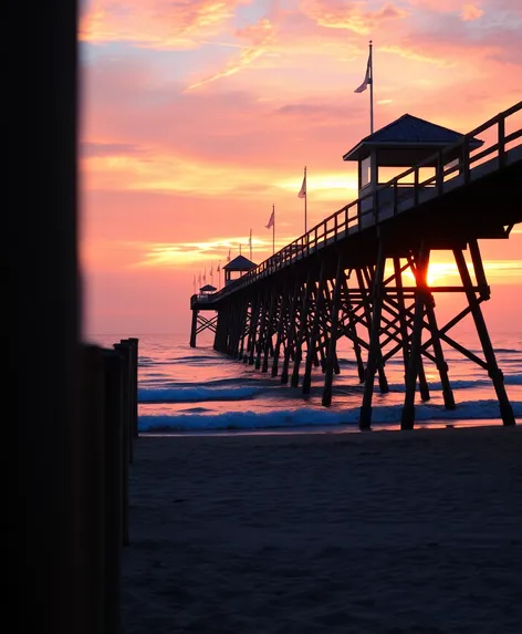 sunset beach fishing pier