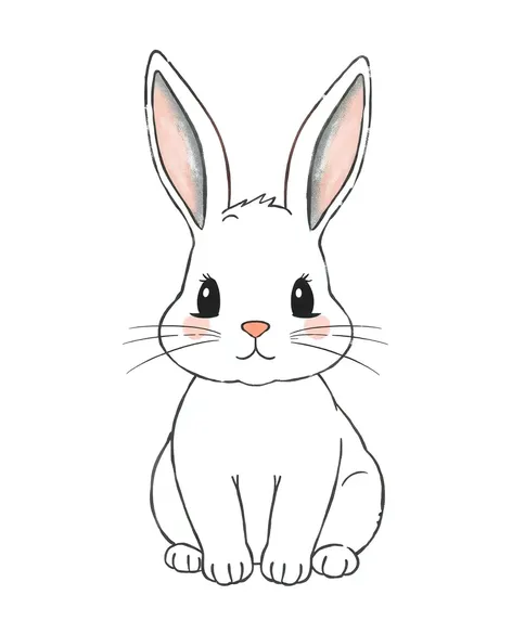 line drawing of bunny