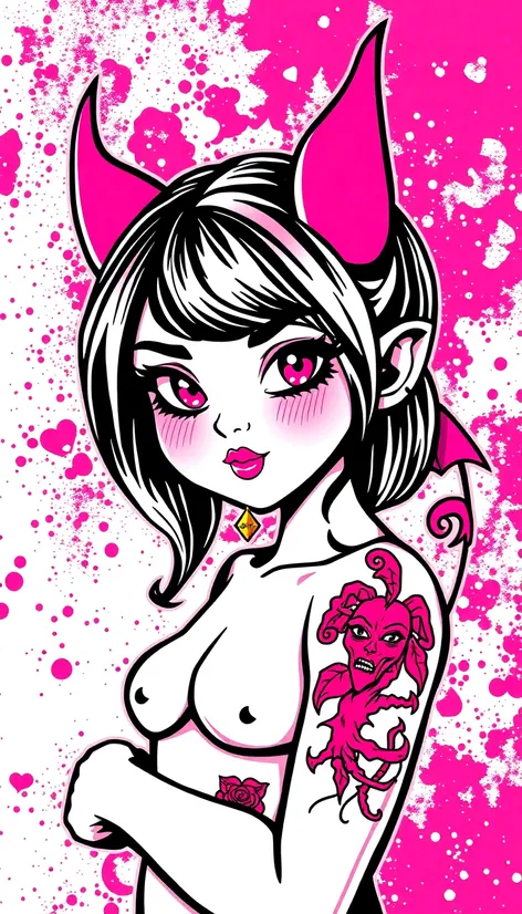 cute devil girl tattoo