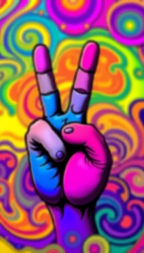 trippy peace sign tattoos