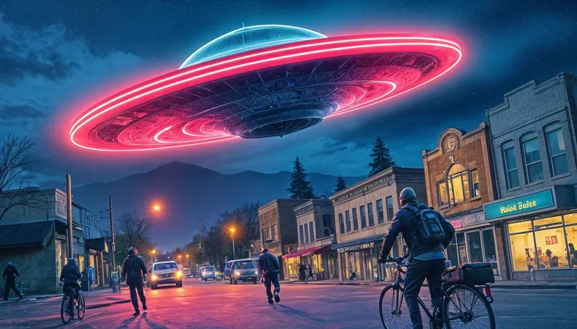 neon ufo flying saucer