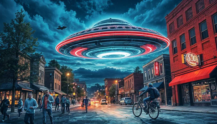 neon ufo flying saucer