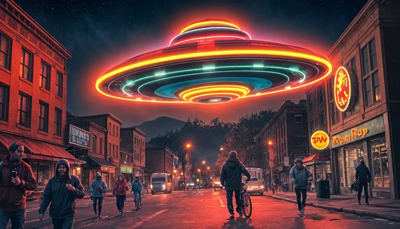 neon ufo flying saucer