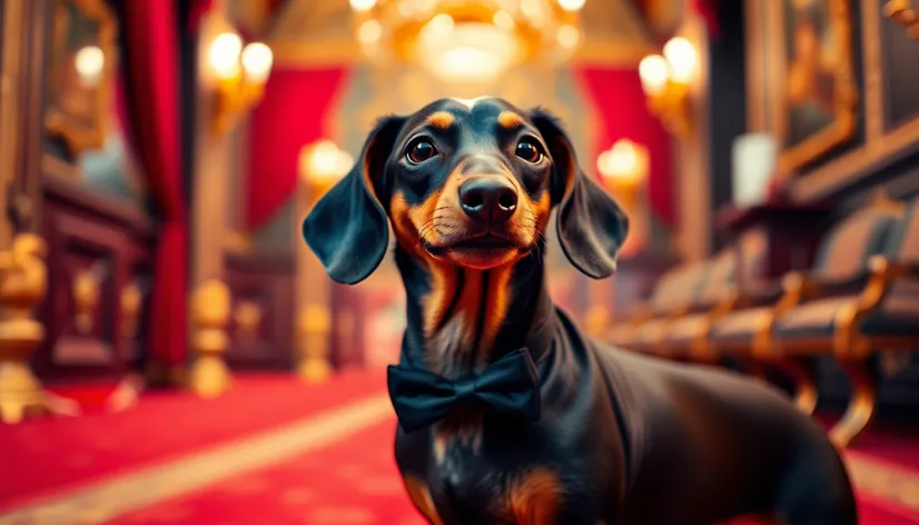 dachshund in a tuxedo