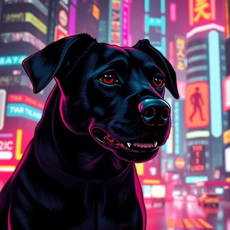 cyberpunk black dog