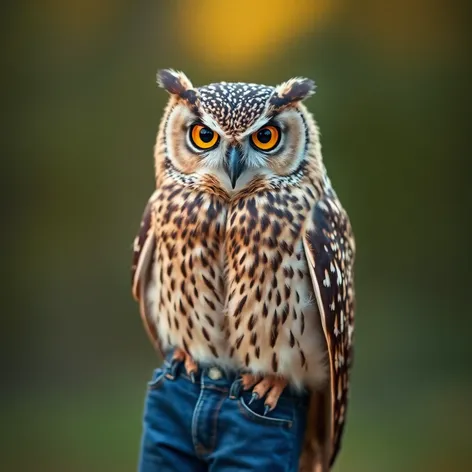 owl tucking hand into