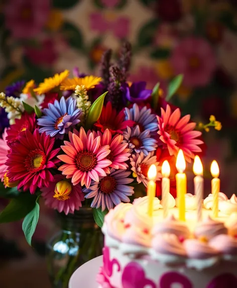 happy birthday with flowers