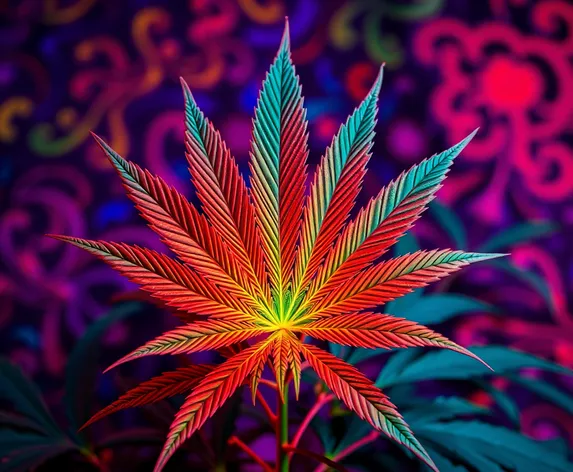 neon cannabis leaf