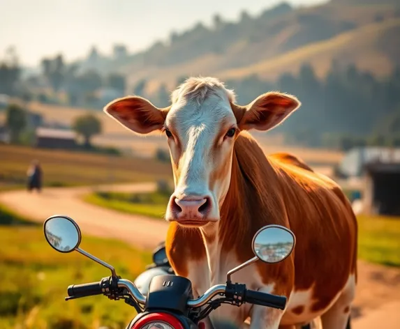 cow on motorbike