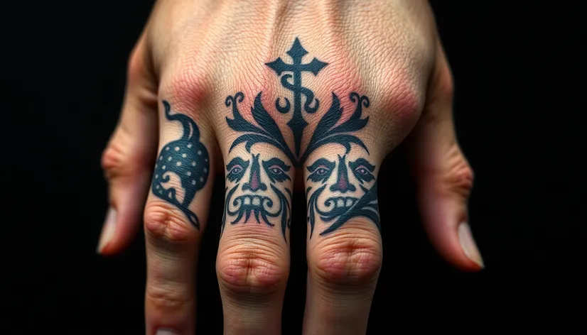 mens finger tattoos