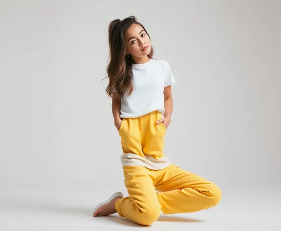 yellow sweatpants