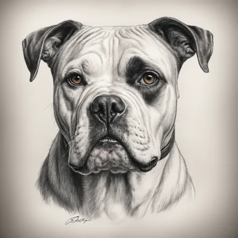 American bulldog drawing or