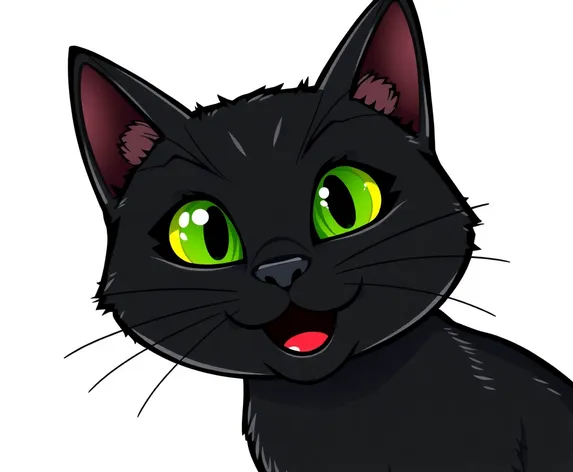 black cat green eyes