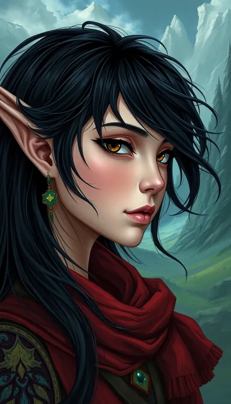 black haired elf