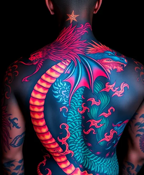 back tattoos of dragons