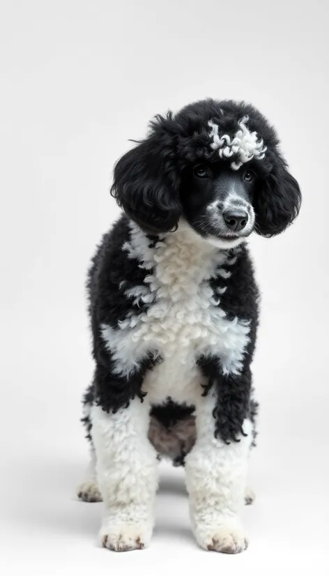 black and white poodle