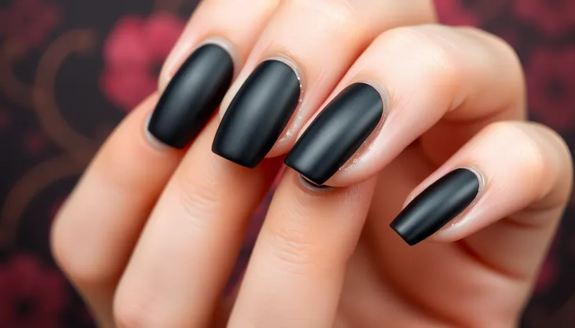 black matte nails