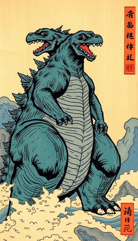 godzilla ukiyo e