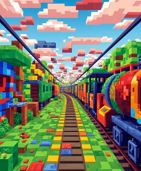 train murals minecraft