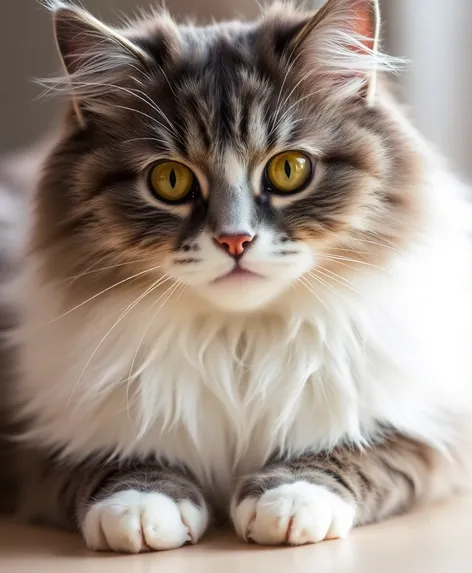 grey and white fluffy