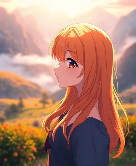 anime orange hair