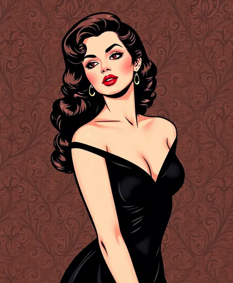 black dress pin up