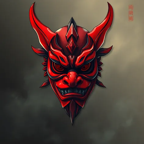 frowning red tengu mask