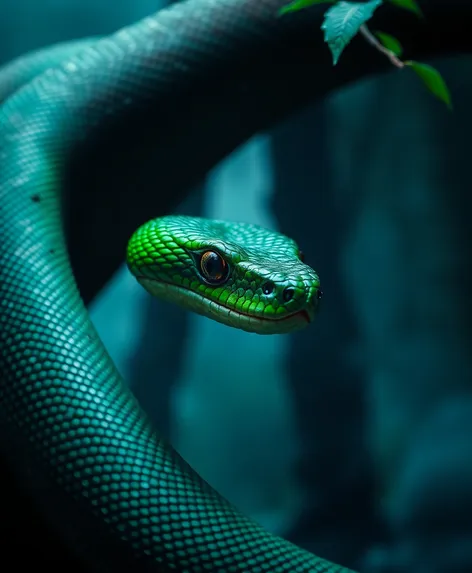 green and black snake